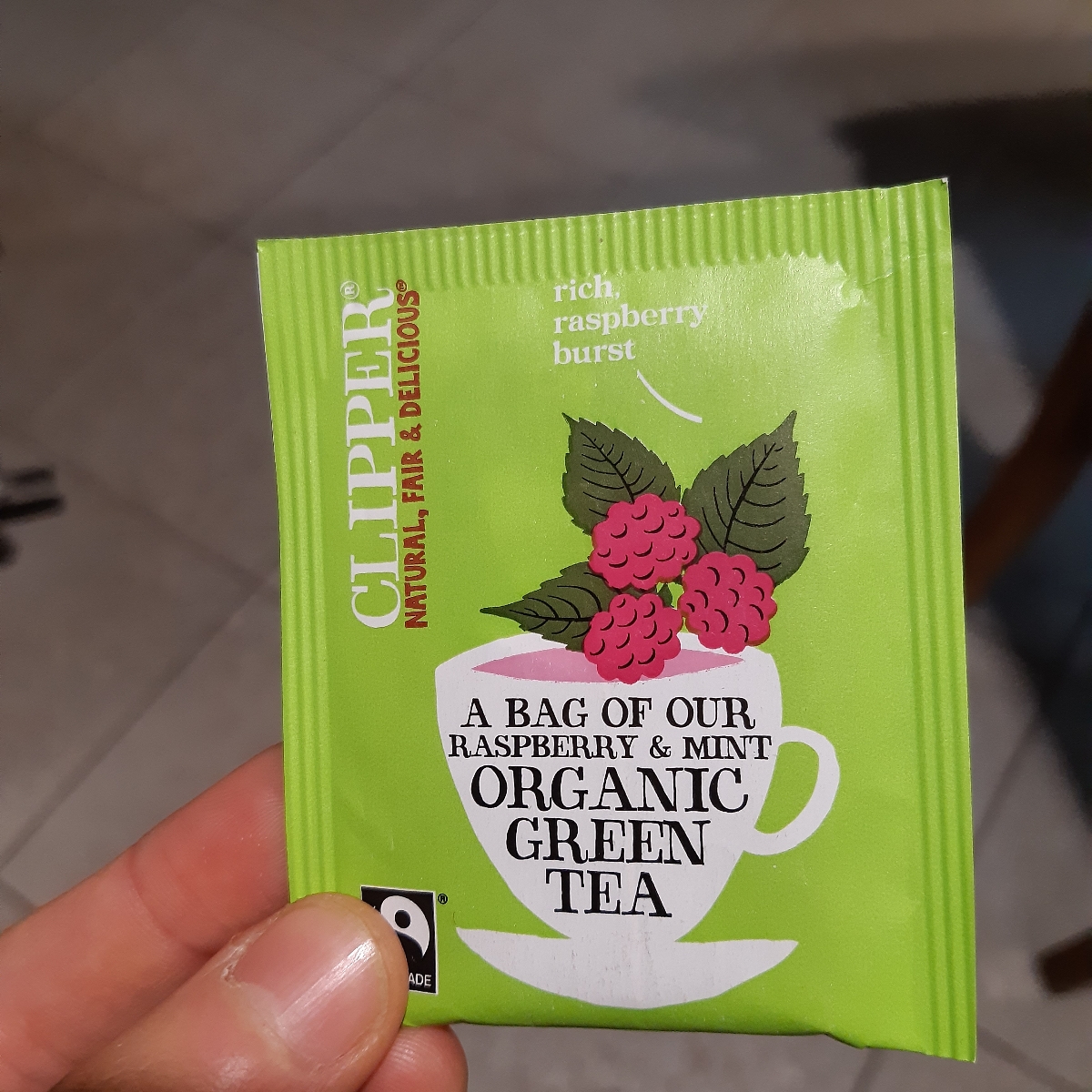Clipper Raspberry and Mint Green Tea Reviews abillion
