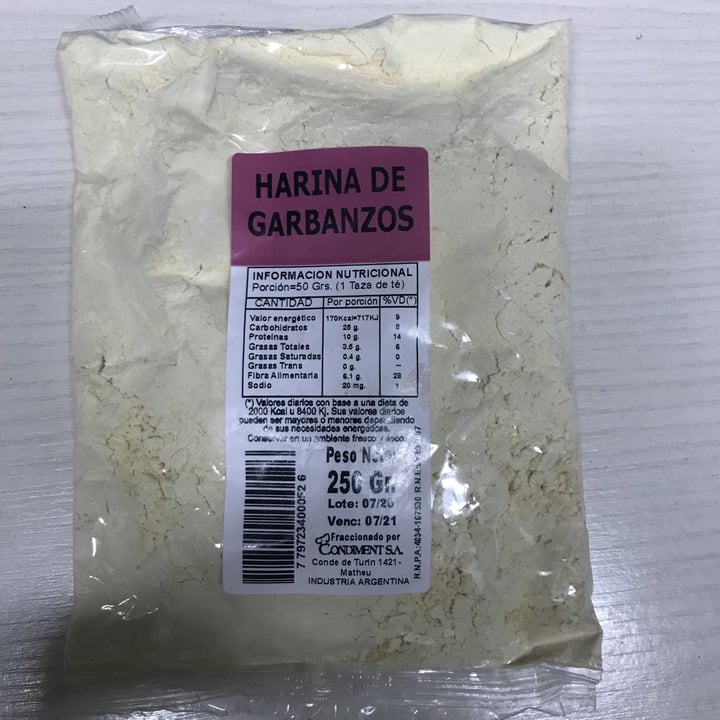 photo of Condiment Harina de garbanzo shared by @acorte on  27 Jan 2021 - review