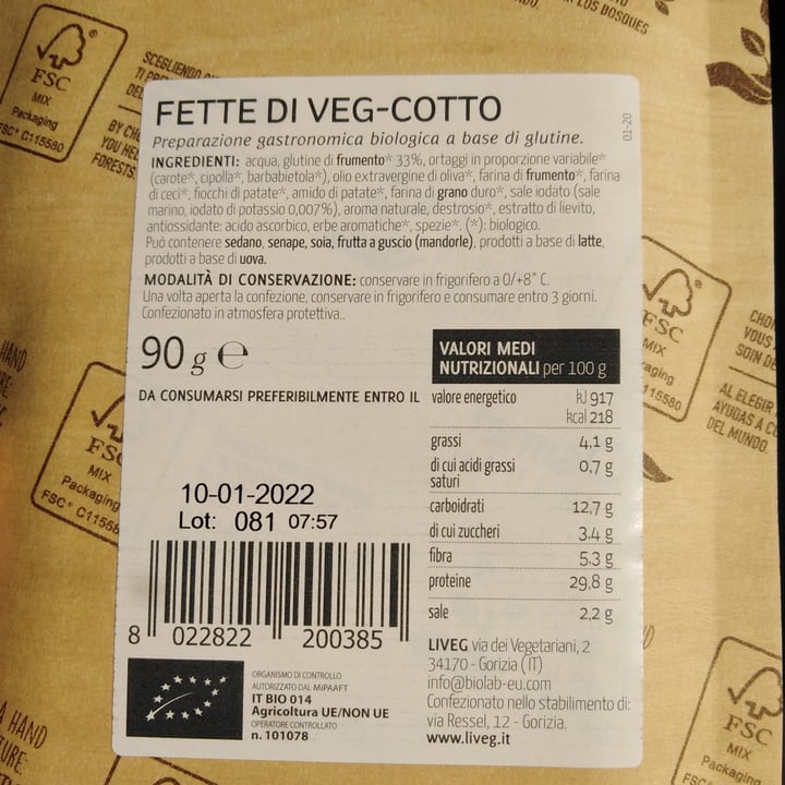 photo of Liveg Fette di veg-cotto shared by @triglifafalelotosus on  15 Dec 2021 - review