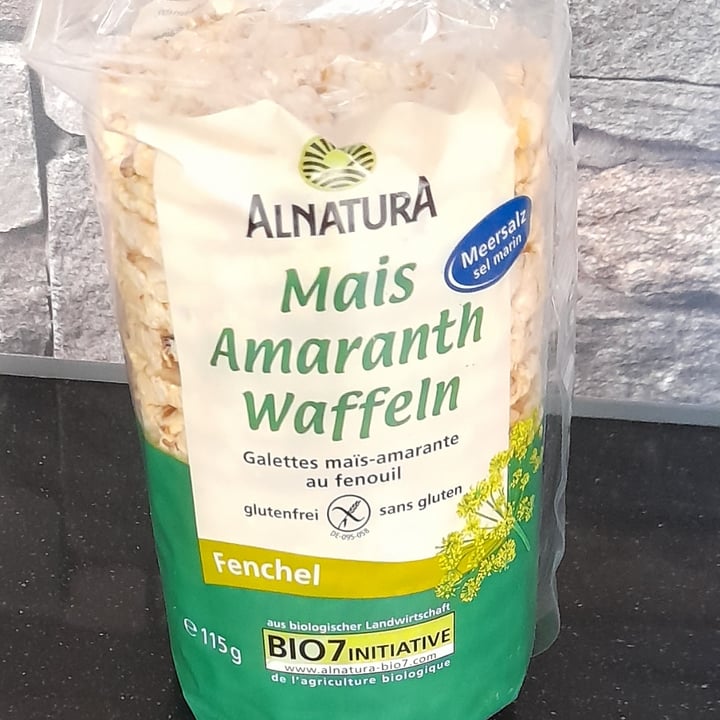 review photo of Alnatura Mais Amaranth Fenchelsamen Waffeln shared by @sbirurossa on 10 Jul 2022 - review