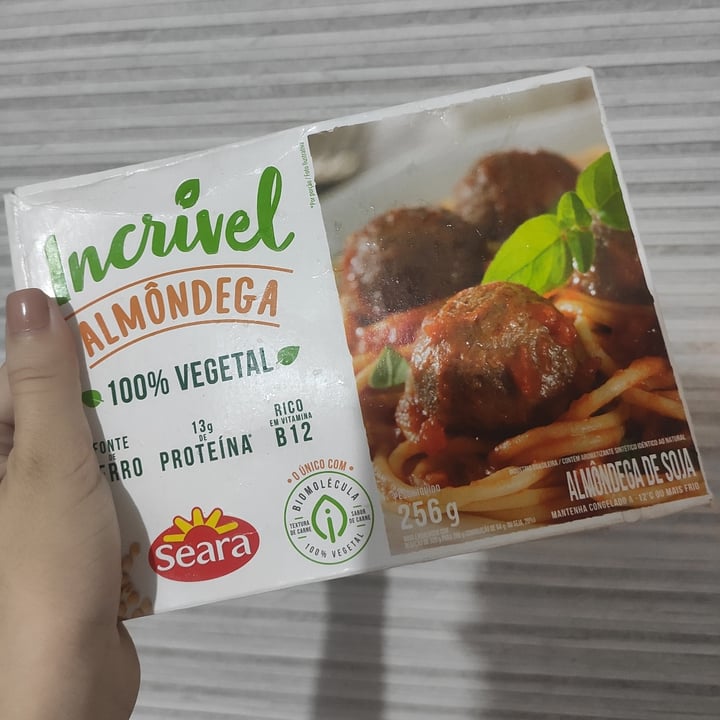 review photo of Seara Almôndega 100% Vegetal shared by @niquemmartins on 11 May 2022 - review