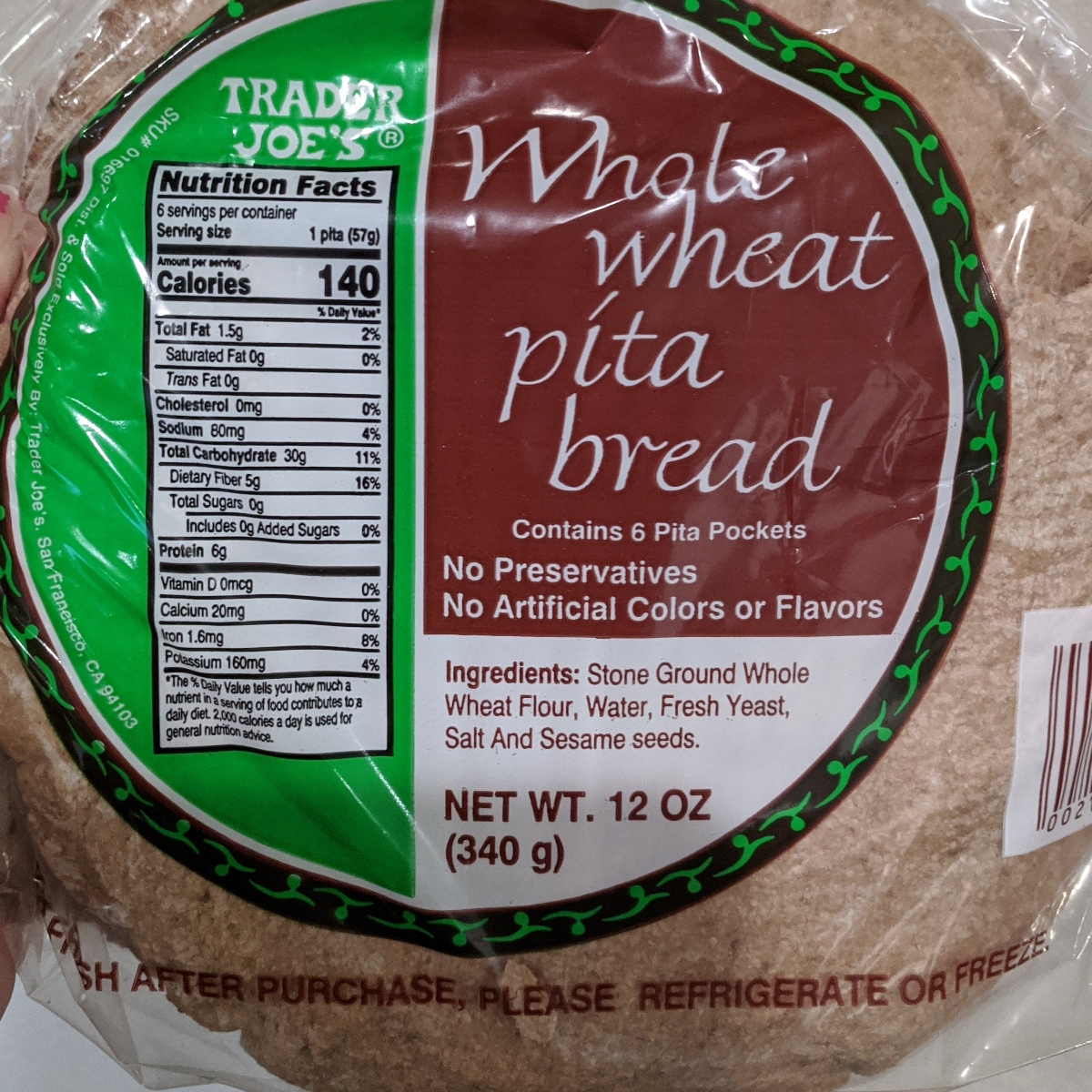 Trader Joe's Whole wheat pita bread Reviews abillion