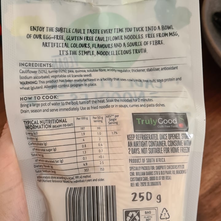 photo of Simple Truth Cauliflower Noodles shared by @bidz on  01 Sep 2021 - review