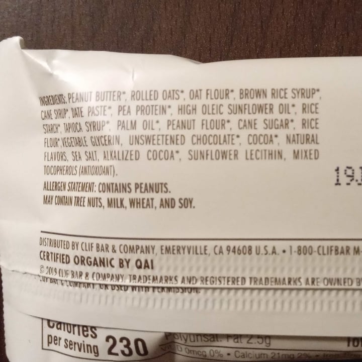 photo of Clif Bar Chocolate and Peanut Butter Bar shared by @alice50 on  25 Jan 2022 - review