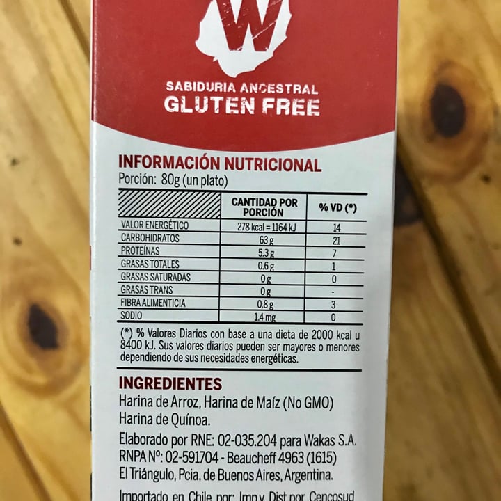 photo of Wakas Pasta Multicereal con Quinoa shared by @goveggy on  31 Mar 2021 - review