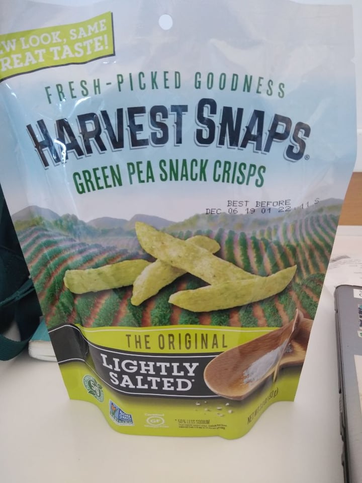 photo of Harvest Snaps Baked Pea and Rice snacks seasoned with Salt shared by @ursula on  26 Jul 2019 - review