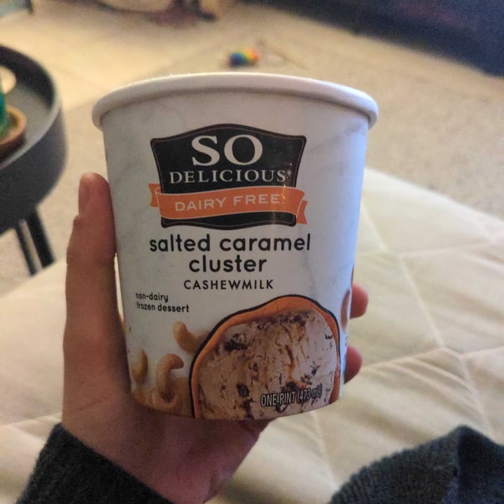 photo of So Delicious Dairy Free Salted Caramel Cluster Cashewmilk Frozen Dessert shared by @cassiespanton on  17 Apr 2022 - review