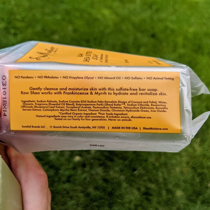 photo of SheaMoisture Raw Shea Butter Soap w/ Frankincense & Myrrh Extracts shared by @mikewestcott on  06 Jul 2021 - review