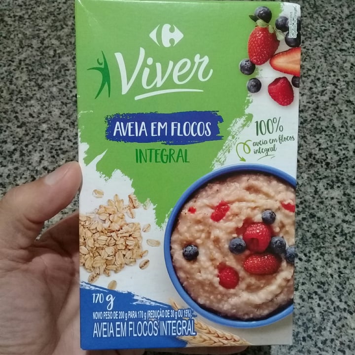 photo of Carrefour Aveia em flocos integral shared by @souvegano on  21 May 2022 - review