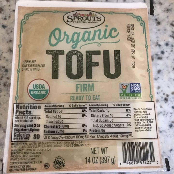 photo of Sprouts Farmers Market Organic Tofu shared by @ferinooshkhosravi on  31 Mar 2020 - review