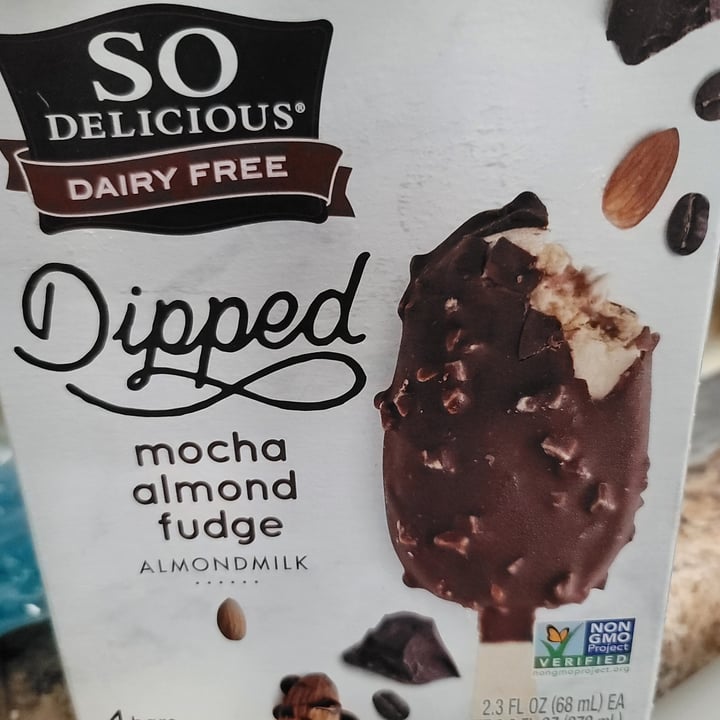 photo of So Delicious Dairy Free Dipped Mocha Almond Fudge Bar Almondmilk Frozen Dessert shared by @glitteredweb on  10 Apr 2021 - review