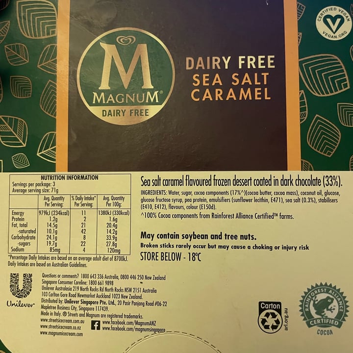 photo of Magnum Dairy Free Sea Salt Caramel shared by @plantbasedancer on  12 Jan 2022 - review