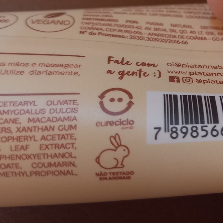 photo of Piatan Natural Creme Hidratante Para As Mãos shared by @marinamarins on  09 Nov 2022 - review