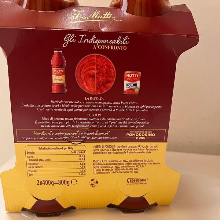 photo of Mutti Passata di pomodoro shared by @gaiacc on  24 Mar 2022 - review