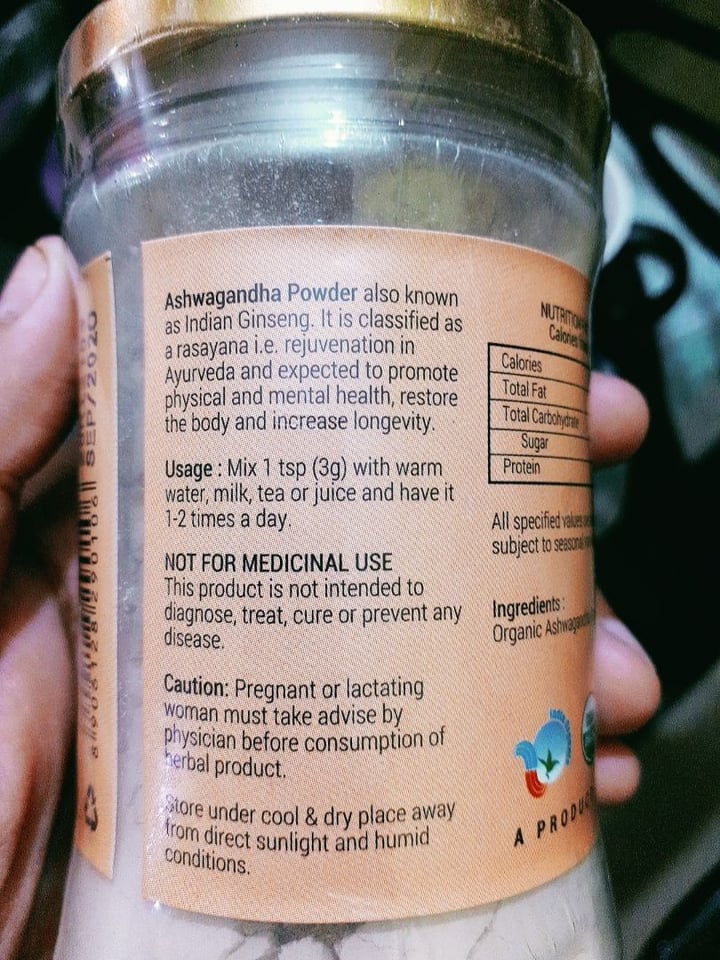 photo of Organic Trend Indian Ginseng (Ashwagandha Powder) shared by @drupasanadatta on  11 Nov 2020 - review