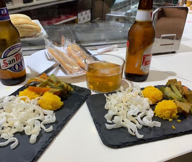 Photo of the dish “Seitán mechado con crujiente de arroz”