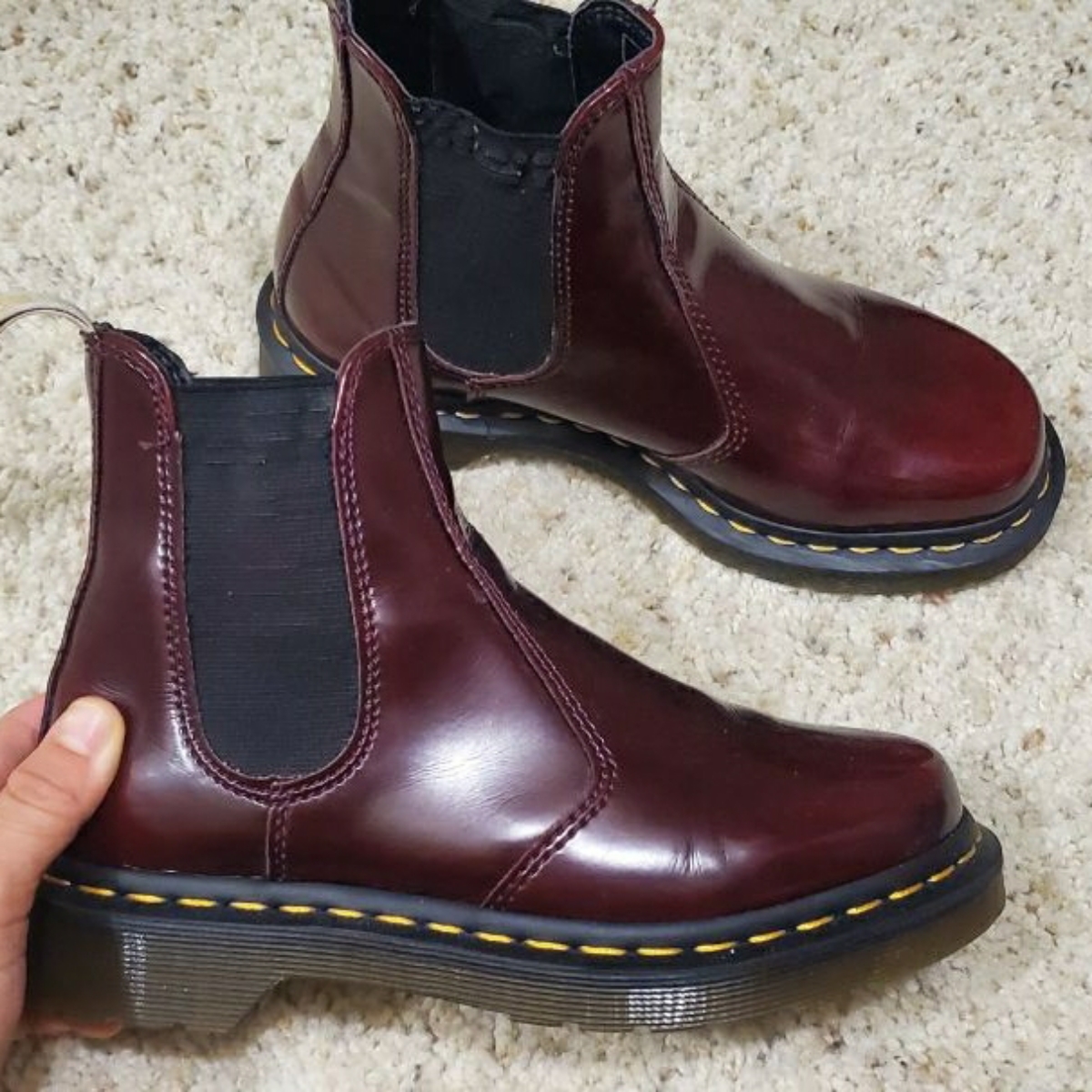 Cherry red best sale dm chelsea boots