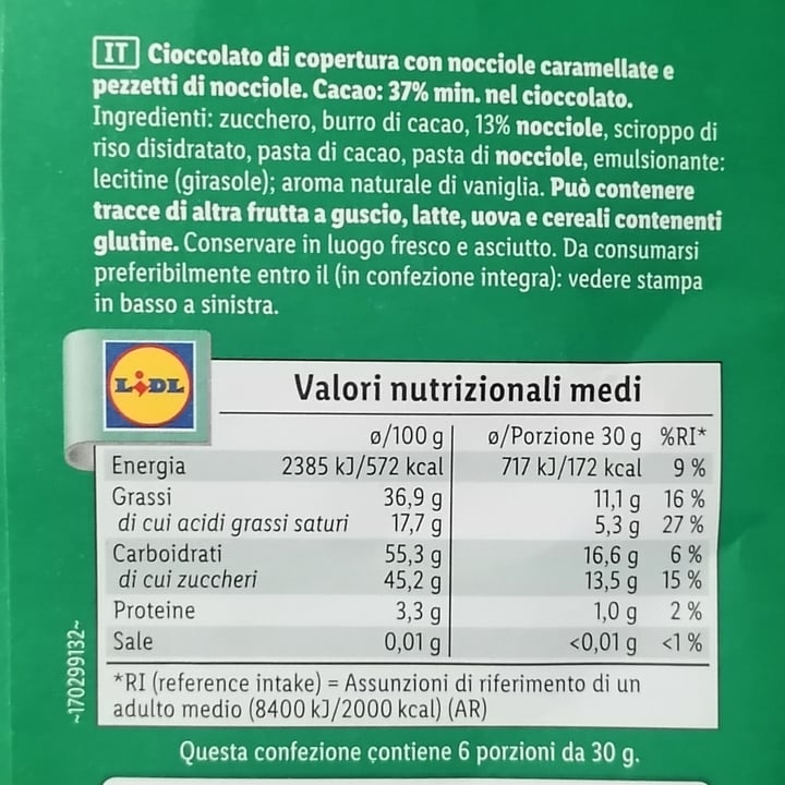 review photo of Fin Carré Cioccolata vegana alle nocciole shared by @silviatova on 23 Feb 2022 - review