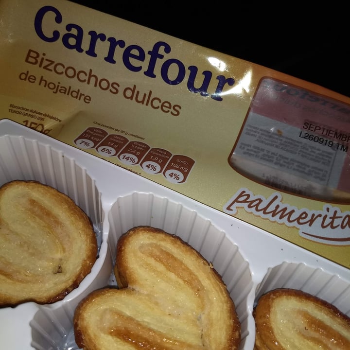 photo of Carrefour Bizocochos Dulces Palmeritas shared by @agustinasofi on  06 Oct 2020 - review