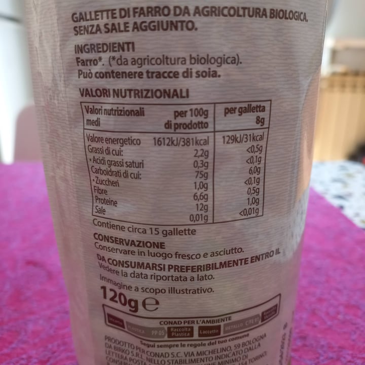 photo of Verso Natura Conad Bio  Gallette Di Farro shared by @amundi on  18 Oct 2022 - review