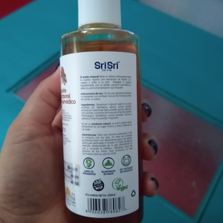 review photo of SriSri Tattva Aceite Corporal Ayurvedico shared by @andreee on 08 Feb 2021 - review