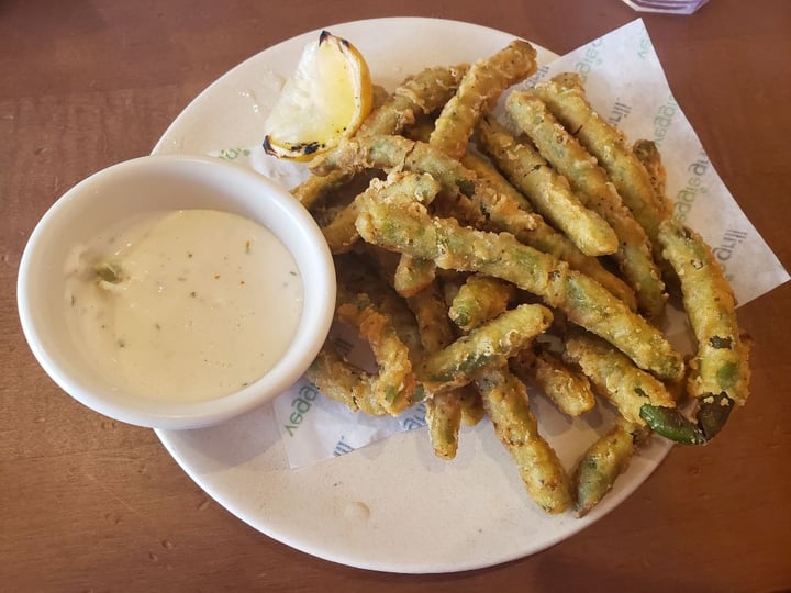 review photo of Veggie Grill Tempura green bean stack shared by @norcalvegan on 22 Jul 2019 - review