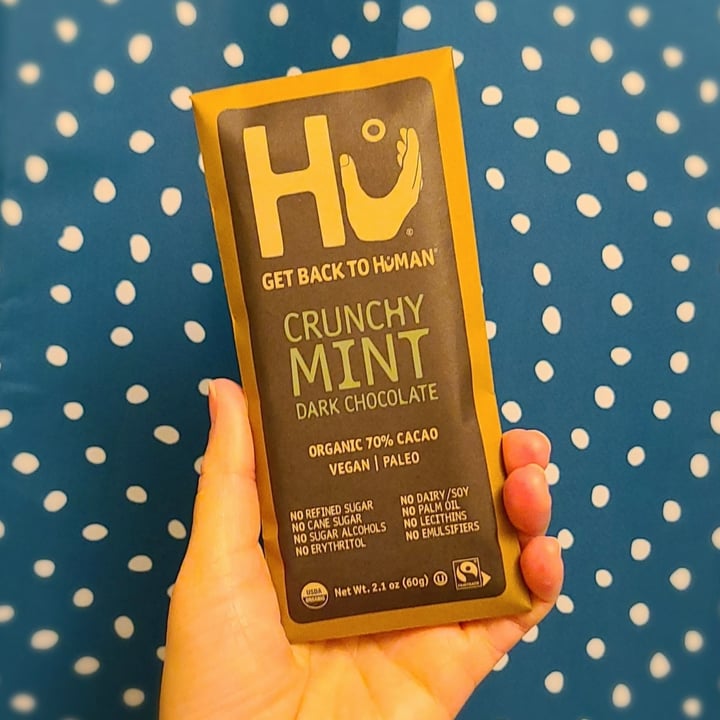 photo of Hu Kitchen Crunchy Mint Dark Chocolate shared by @agreene428 on  30 Jan 2022 - review