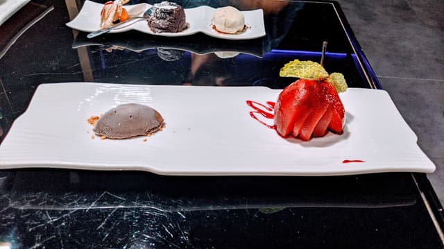 Photo of the dish “Red Wine Poach Peer”