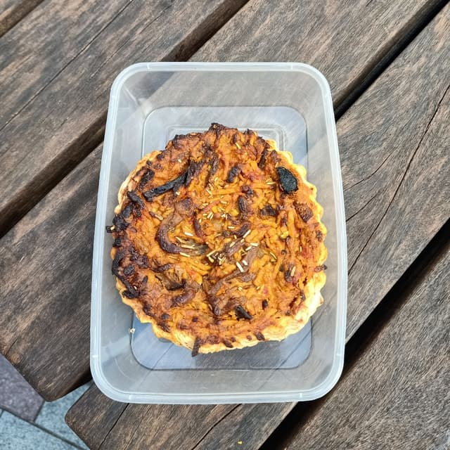 Foto do prato “Aubergine Tart”