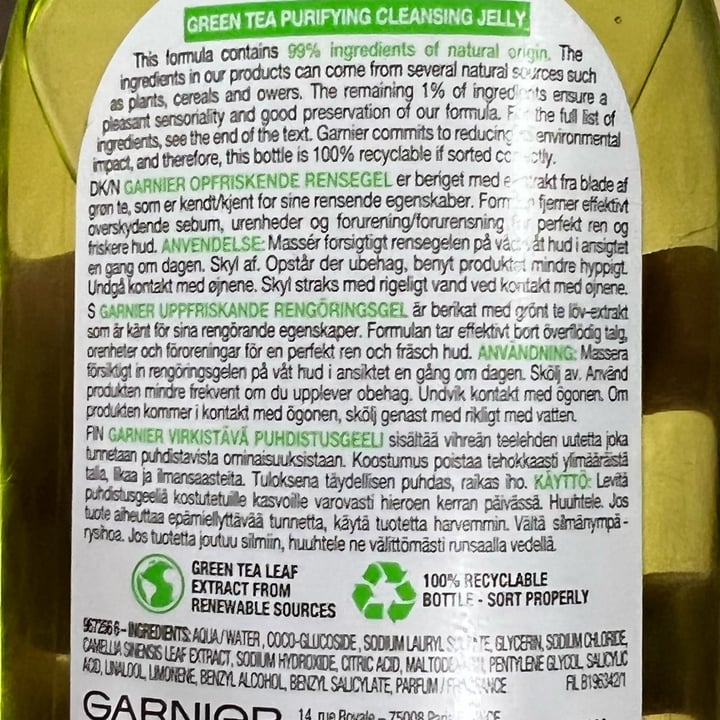 photo of Garnier Cleansing jelly green tea shared by @shaima on  05 Aug 2022 - review