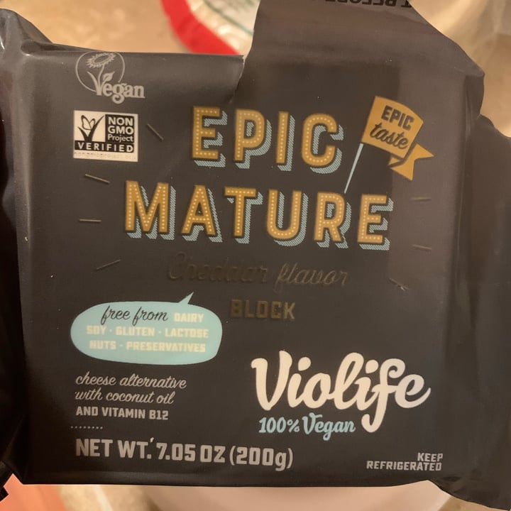 photo of Violife Epic Mature Cheddar Block shared by @gabywoofwoof on  28 May 2021 - review