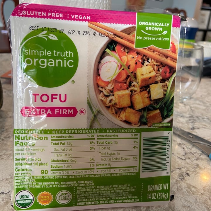 photo of Simple Truth Organic Tofu Extra Firm shared by @vfct on  02 Feb 2021 - review