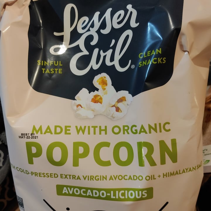 photo of Lesser Evil Snacks Avocado-licious popcorn shared by @michaeltrig on  14 Nov 2020 - review