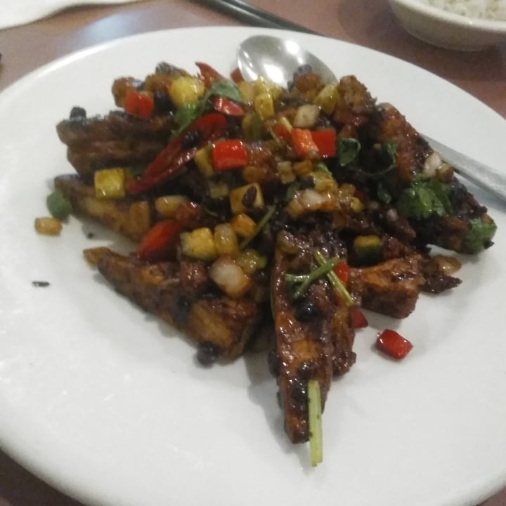 photo of Mother Chu's Vegetarian Kitchen Special Eggplant, Soy Slices Stirfry w Black Bean shared by @veganadam on  05 Apr 2021 - review