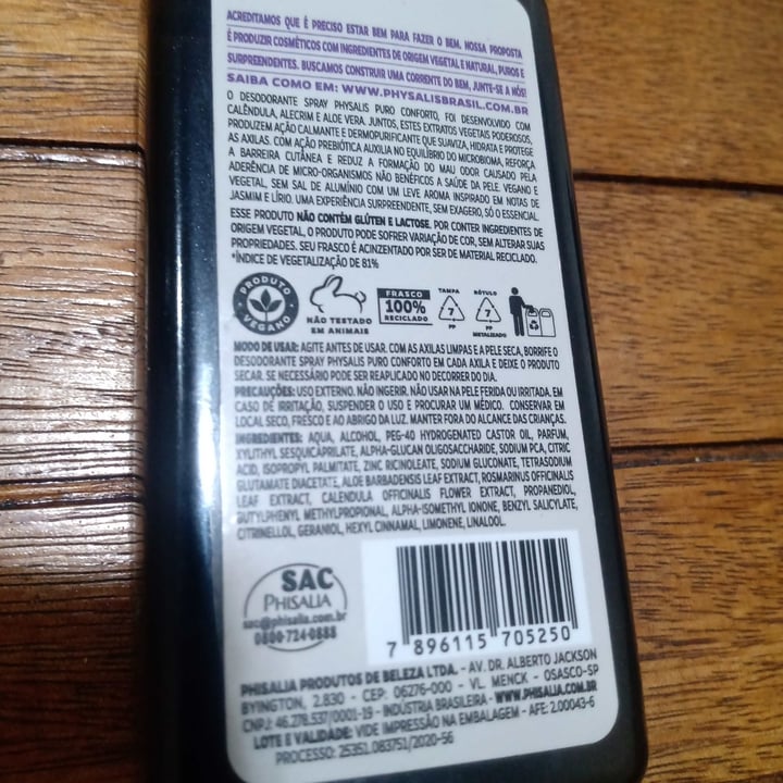 photo of Physalis Deo spray shared by @ramonbiasoli on  19 Apr 2022 - review