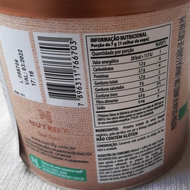review photo of Nutrify. - Food Veganpro Egg - Substituto Para Ovos Plant Based 100% shared by @karynn on 04 Sep 2021 - review