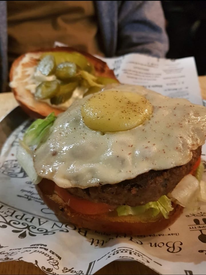 photo of Goodness Beyond burger with “egg” topping shared by @chenchen on  18 Jan 2020 - review
