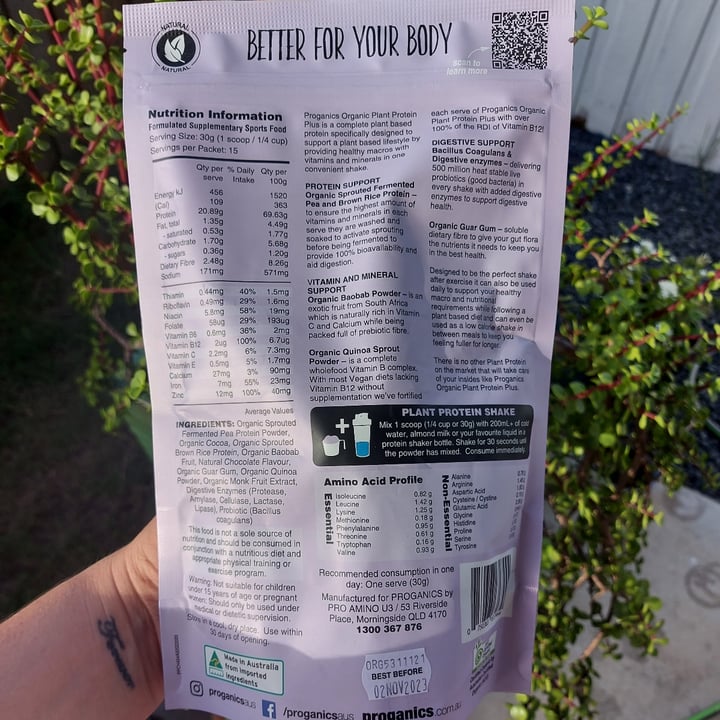 review photo of Prorganics Organic Plant Protein. Chocolate Flavour. shared by @romyelise on 22 Jan 2022 - review