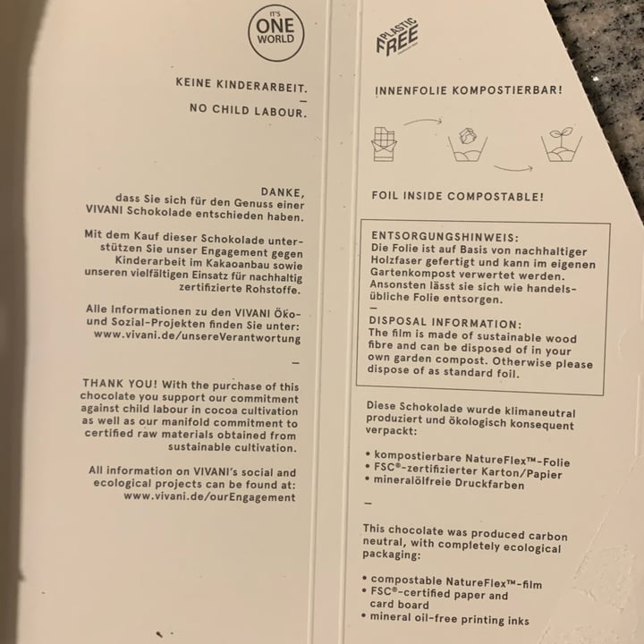 review photo of Vivani Edel bitter 70% cacao fondente extra shared by @kappacc on 16 Mar 2022 - review