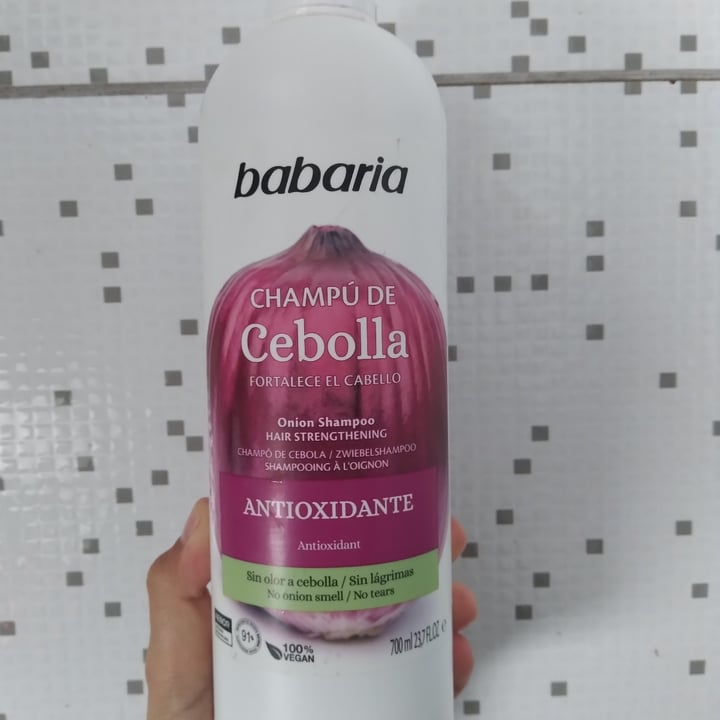 photo of Babaria Bio  Champú de cebolla shared by @veganaenlima on  01 Mar 2022 - review