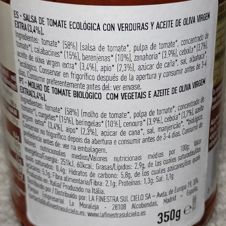 review photo of Alce Nero Sugo di pomodoro con verdure shared by @sarides on 21 Apr 2022 - review