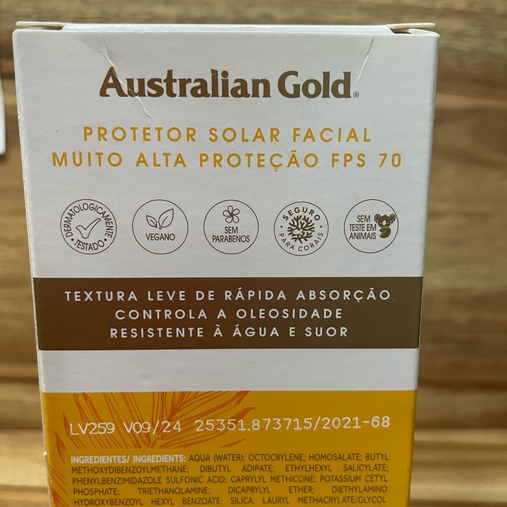 review photo of Australian Gold protetor solar facial Australian Gold shared by @gagianini on 22 Nov 2022 - review