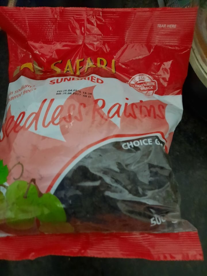 photo of Safari Sundried seedless raisins shared by @africandebs on  16 Aug 2020 - review
