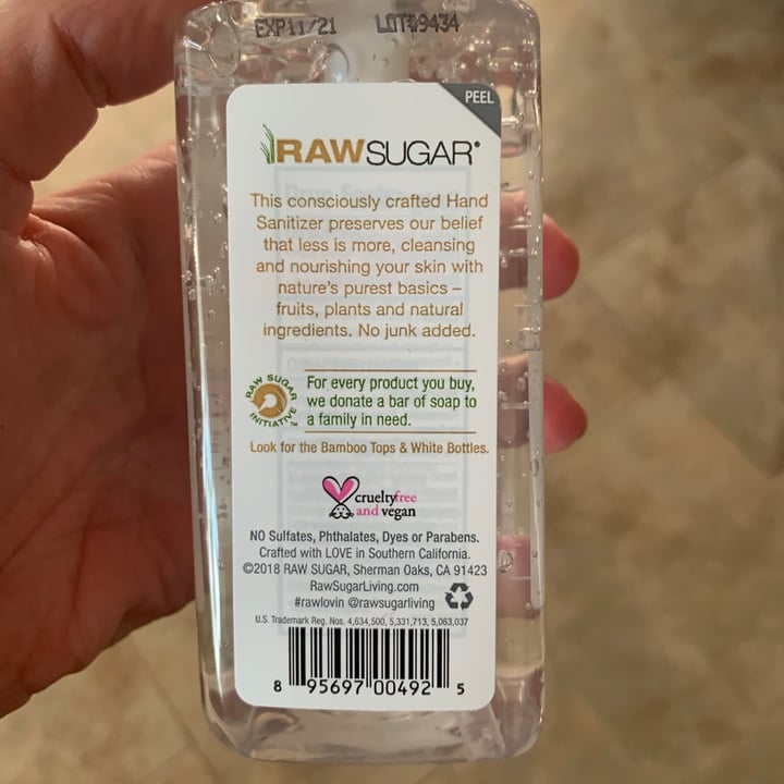 photo of Raw Sugar Hand sanitizer shared by @vegselina on  09 Jul 2020 - review