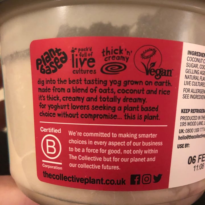 photo of The Collective Plant Based Raspberry Greek-Style Yoghurt shared by @cloudnineberry on  30 Jan 2021 - review