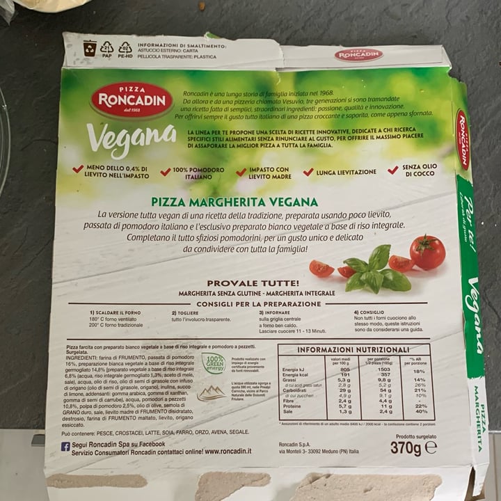 photo of Pizza roncadin Pizza vegana shared by @giovanna82 on  13 Aug 2022 - review