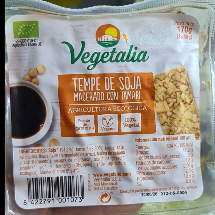 photo of Vegetalia Tempe de soja macerado con tamari shared by @mariencd on  26 Apr 2020 - review