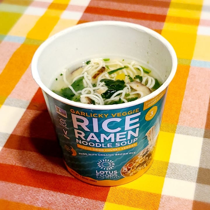 photo of Lotus Foods - Rice Is Life Garlicky Veggie: Rice Ramen Noodle Soup (instant) shared by @agreene428 on  02 May 2021 - review