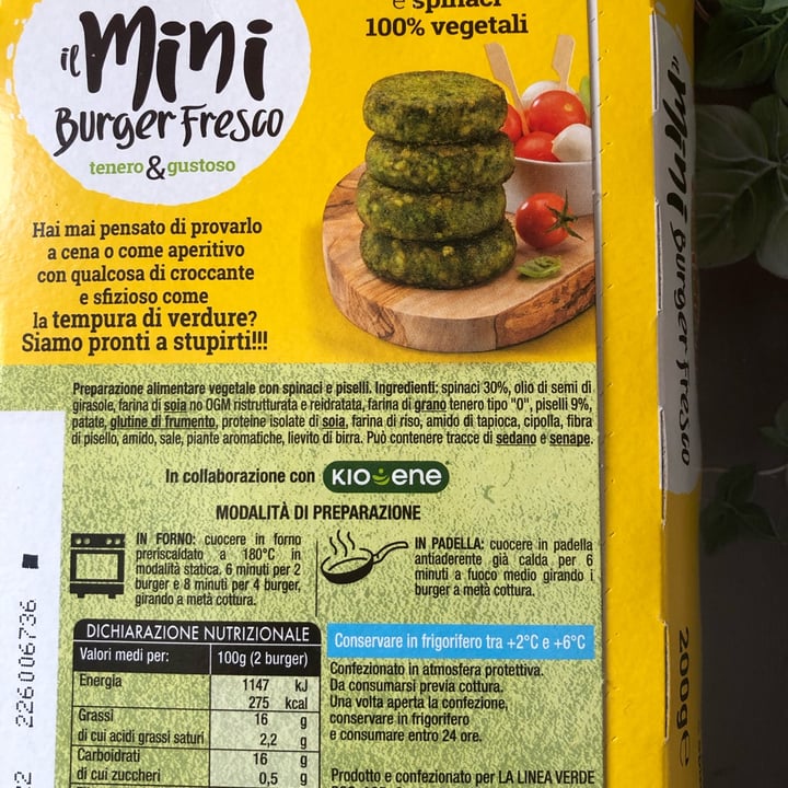 photo of Dimmidisi il miniburger fresco con piselli e spinaci shared by @tregatte on  17 May 2022 - review