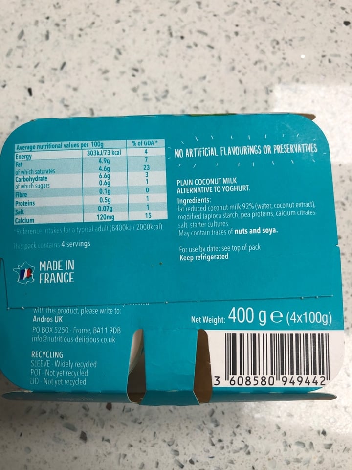 review photo of Andros Nutritious Delicious Natural Coconut Yoghurt shared by @renas on 02 Apr 2020 - review
